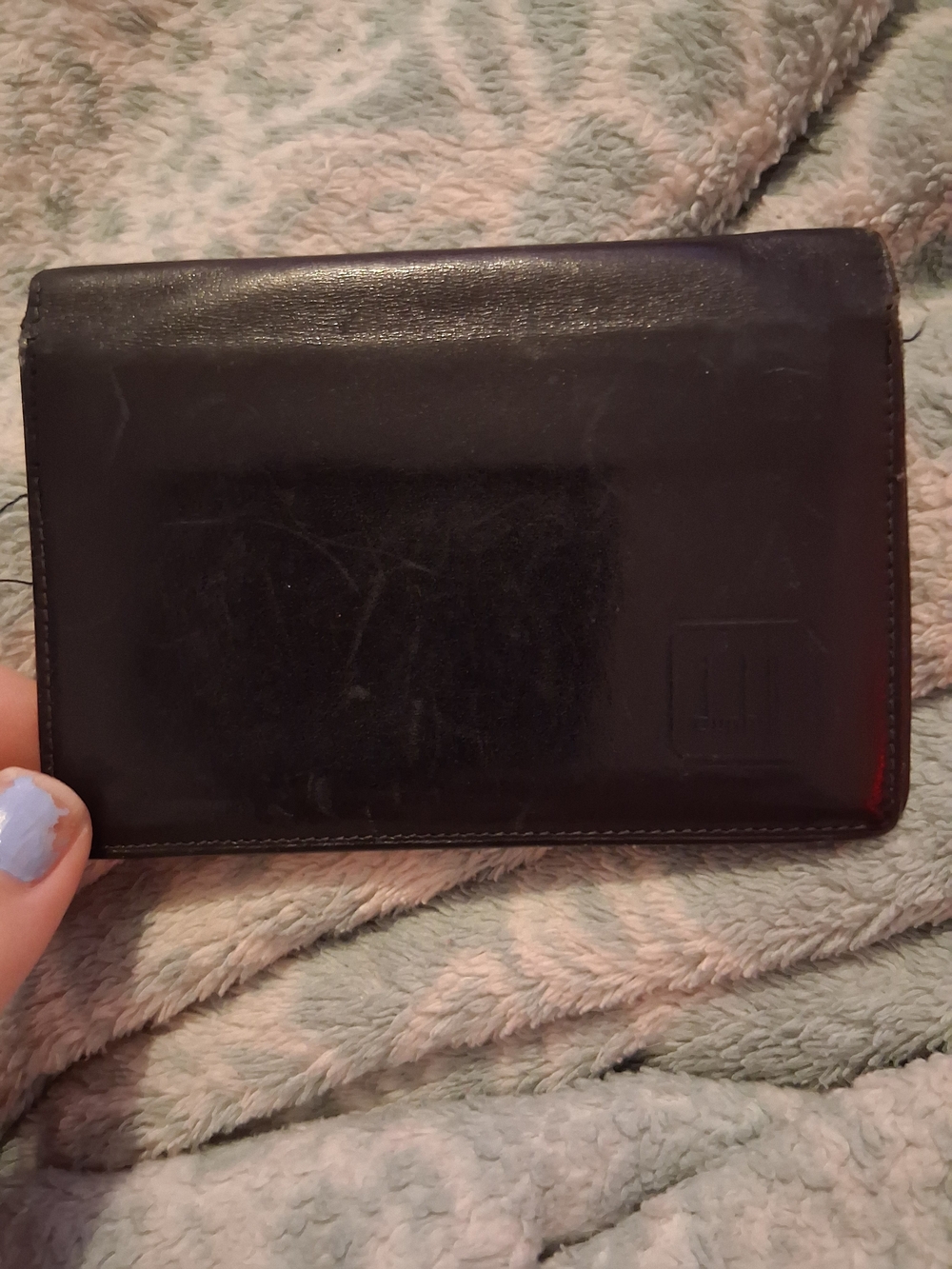 Dunhill Black Leather Wallet with Embossed Logo